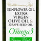 Iberia Omega 3 Cooking Oil Blend, Extra Virgin Olive Oil, Grapeseed Oil, Sunflower Oil, 34 fl oz, Mediterranean