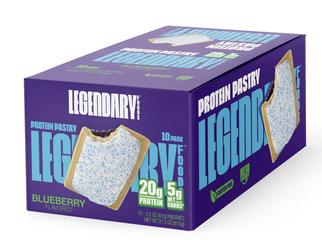 Legendary Foods 20g Protein Pastry - Low Carb Meal Replacement Bar - Low Glycemic, Gluten Free Protien Snacks - Healthy Keto Sna