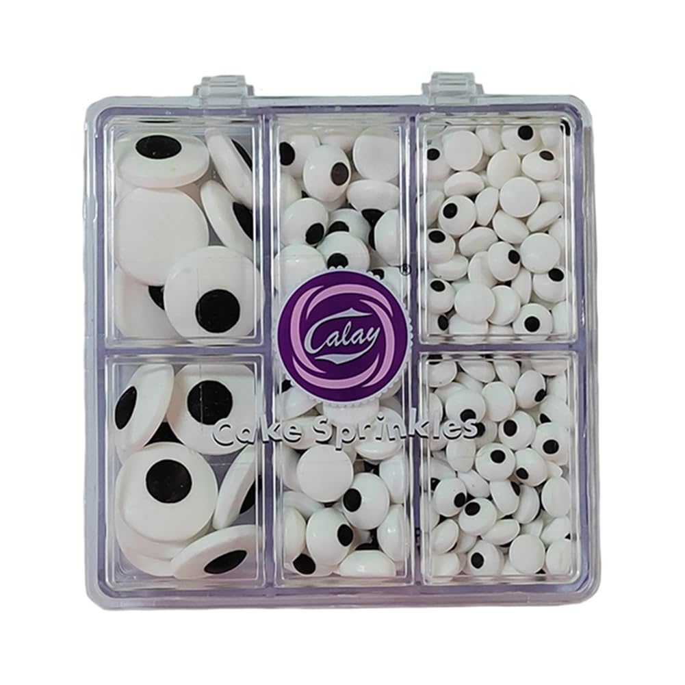 Homankit Candy Eyeballs Edible Eyes Halloween Sprinkles Cake Cupcake Toppers Cookie Dessert Decorations, 2.82 Ounces, Three Size