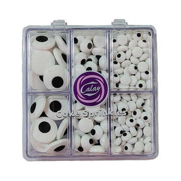 Homankit Candy Eyeballs Edible Eyes Halloween Sprinkles Cake Cupcake Toppers Cookie Dessert Decorations, 2.82 Ounces, Three Size