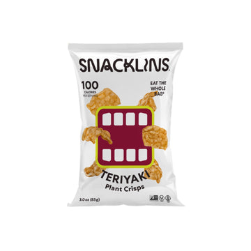 SNACKLINS Plant Based Crisps - Teriyaki - Vegan Healthy Snacks - Gluten Free, Grain Free, Plant Based Crisps, 100% Kosher For Pa