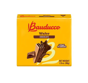 Bauducco Wafer Cookies, Chocolate, 28 Oz (Pack Of 10) - Crispy Layered Wafers With Rich Strawberry Cream Filling - Indulgent Swe