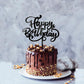 Crseniny Happy Birthday Cake Topper,Acrylic Black Birthday Sign Cake Decorations,Anniversary Party/Birthday Party Decoration Sup