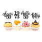 24 Pcs Glitter 50Th Birthday Cupcake Toppers For Celebrating Fifty Years Old Birthday Party Decorations (Black)