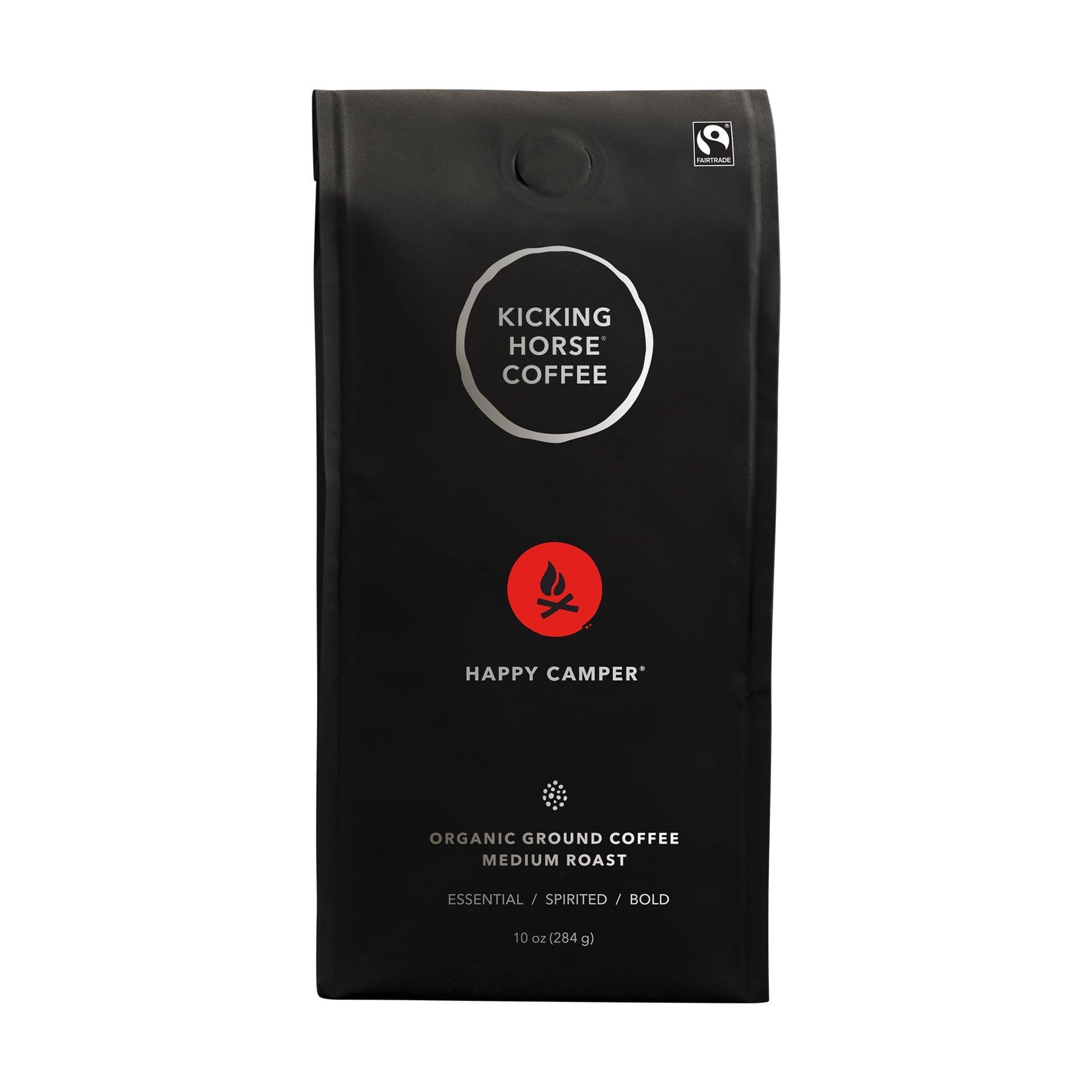 Kicking Horse Happy Camper Ground Coffee, 10 Ounce - Certified Organic, Fairtrade, Kosher Coffee (Pack of 6)