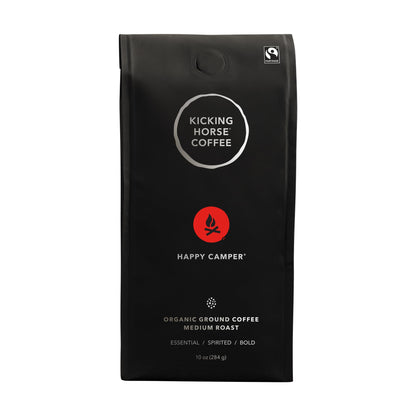 Kicking Horse Happy Camper Ground Coffee, 10 Ounce - Certified Organic, Fairtrade, Kosher Coffee (Pack of 6)