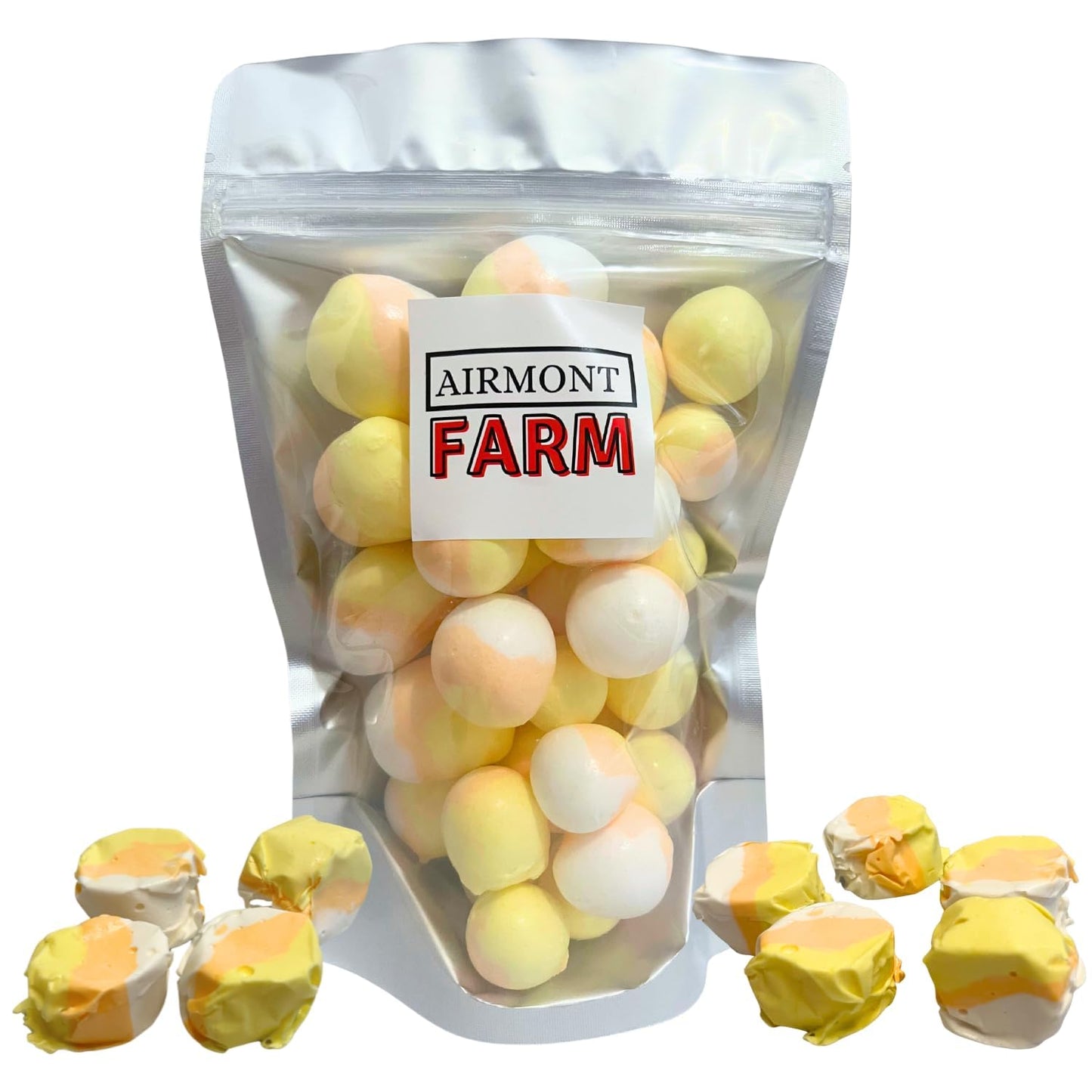 Airmont Farm Freeze-Dried Candy Salt Water Taffy - Bite-Sized Pieces, 2 oz, Crunchy Snack, Delicious Flavor, Candy Corn Variant