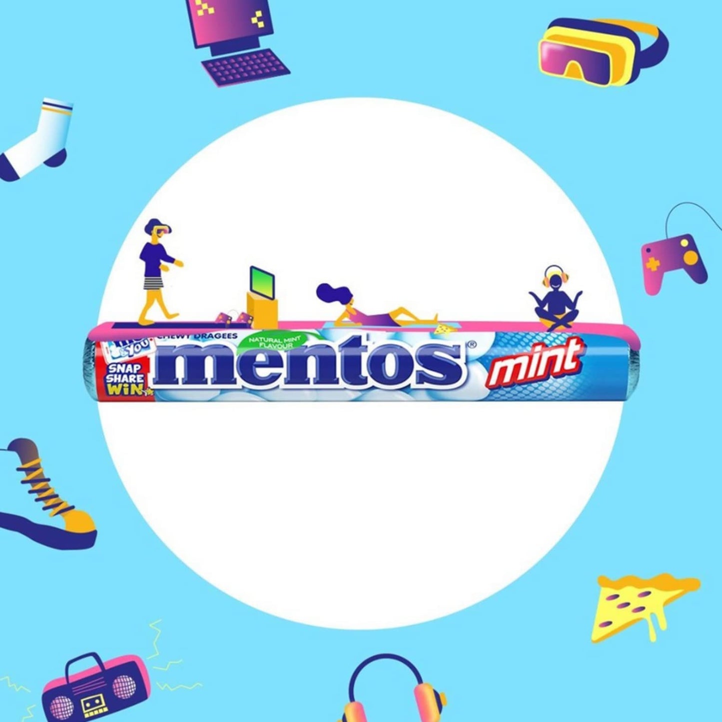 Mentos Mint Chewy Dragees 38 g (Pack of 40)
