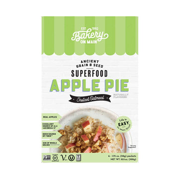Bakery On Main, Gluten-Free Instant Oatmeal, Vegan & Non GMO - Apple Pie, 10.5oz (Pack of 1)