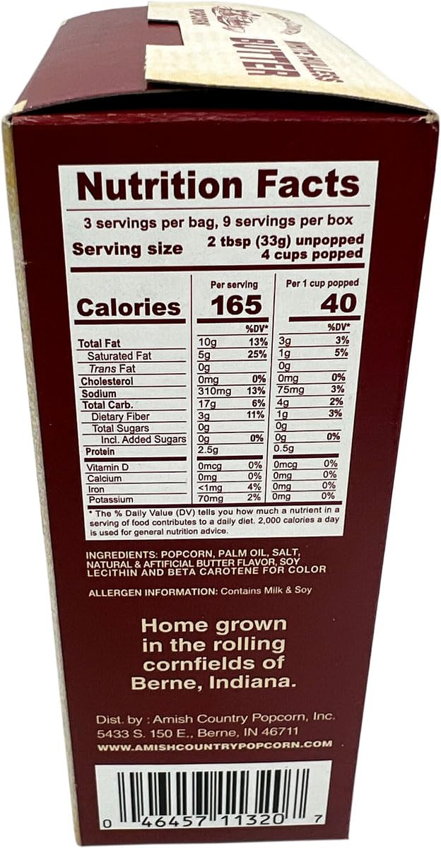 Amish Country Popcorn Old Fashioned Microwave Popcorn Medium White 3 Pack Non-GMO Gluten Free 1 Ounce