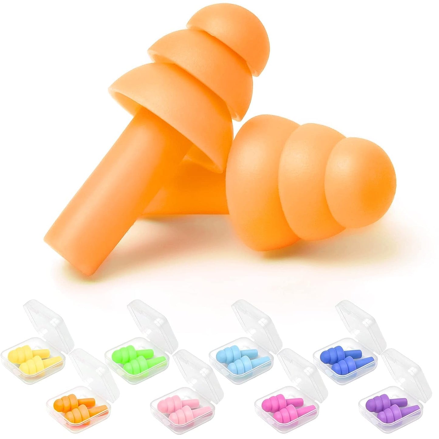Earplugs For Sleeping Noise Cancelling, Reusable Ear Plugs- Super Soft, Silicone Ear Plug, For Sleeping 8 Pairs, Swimming, Snori