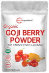 Organic Goji Powder, 16 Ounces | 100% Natural Fruit Source | Sulfate & Additive Free | Great Flavor for Drinks, Snacks, & Bevera