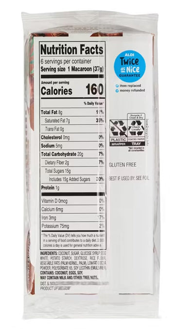 Generic Belgian Chocolate Coconut Macaroons, Jumbo 2 Pack, 7.8oz, Kosher, Gluten Free Snack, Soft Chewy Treat