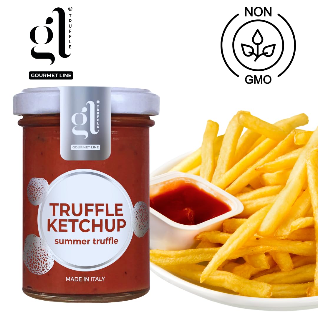 Italian Truffle Ketchup, 100 Gr (3.5 Oz), Italian Tomato Ketchup Infused With Black Truffles, French Fries Dip, Non Gmo, Vegan,