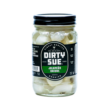 Dirty Sue Jalapeno Stuffed Onions - 16oz Mason Jar | Perfectly Stuffed with Premium Jalapeno | Imported From The Finest Olive Re