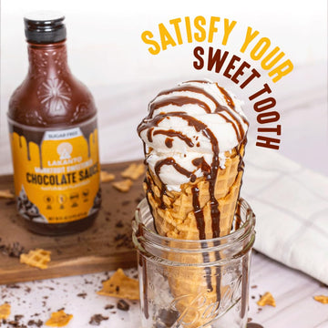 Lakanto Sugar Free Chocolate Sauce - Monk Fruit Sweetener With Erythritol, Perfect For Ice Cream, Coffee, Baking, Pancakes, Glut