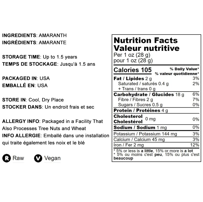Food to Live Amaranth Grain, 3 Pounds - 100% Whole Seeds, Vegan, Kosher, Bulk. Sweet, Nutty Flavor. Rich in Protein, Calcium. Gr