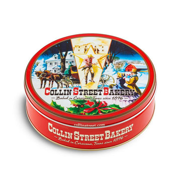 Collin Street Bakery DeLuxe Fruitcake - Pecans, Pineapple, Papaya, Cherries, Raisins, & Honey - Giftable Tin - Baked in Texas Si