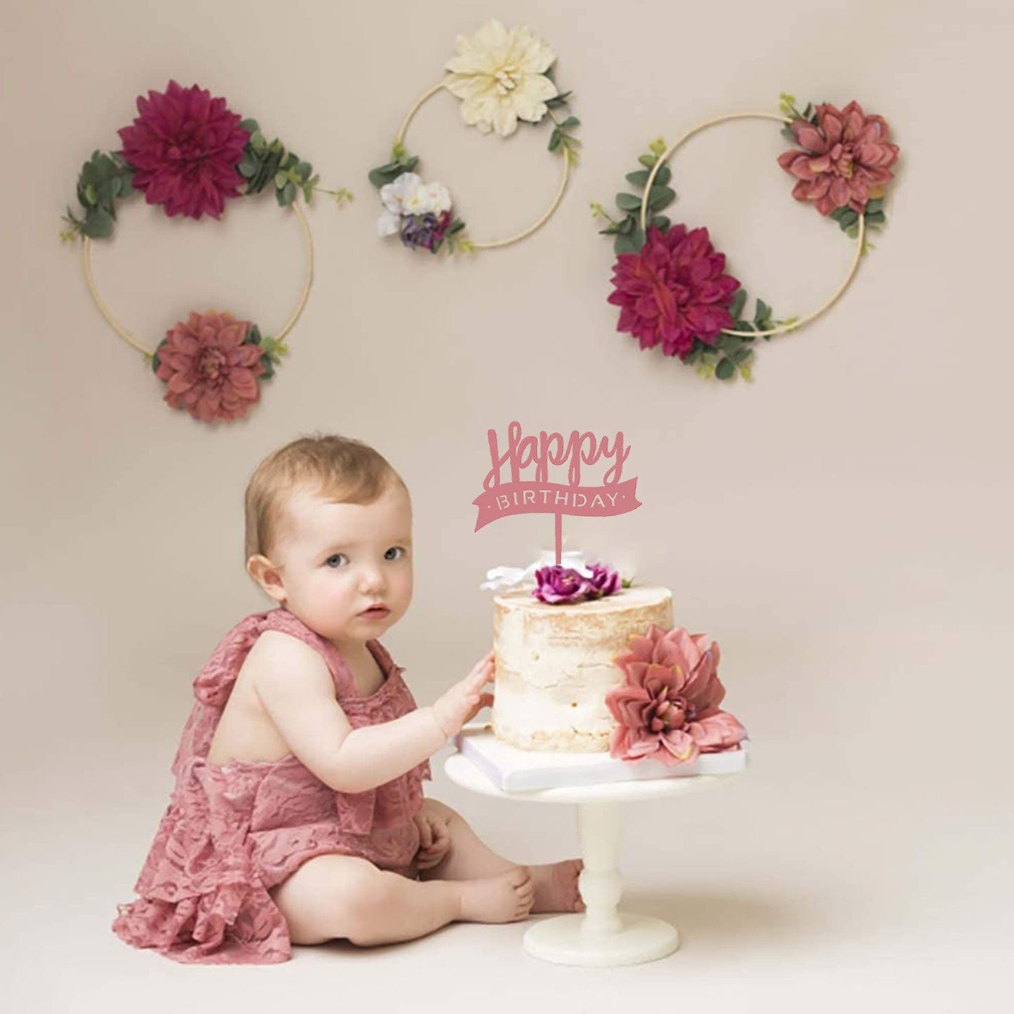 Acrylic Happy Birthday Cake Topper Birthday Cupcake Topper Cake Pick Decorations For Birthday Party Cake Desserts Pastries 4 Col