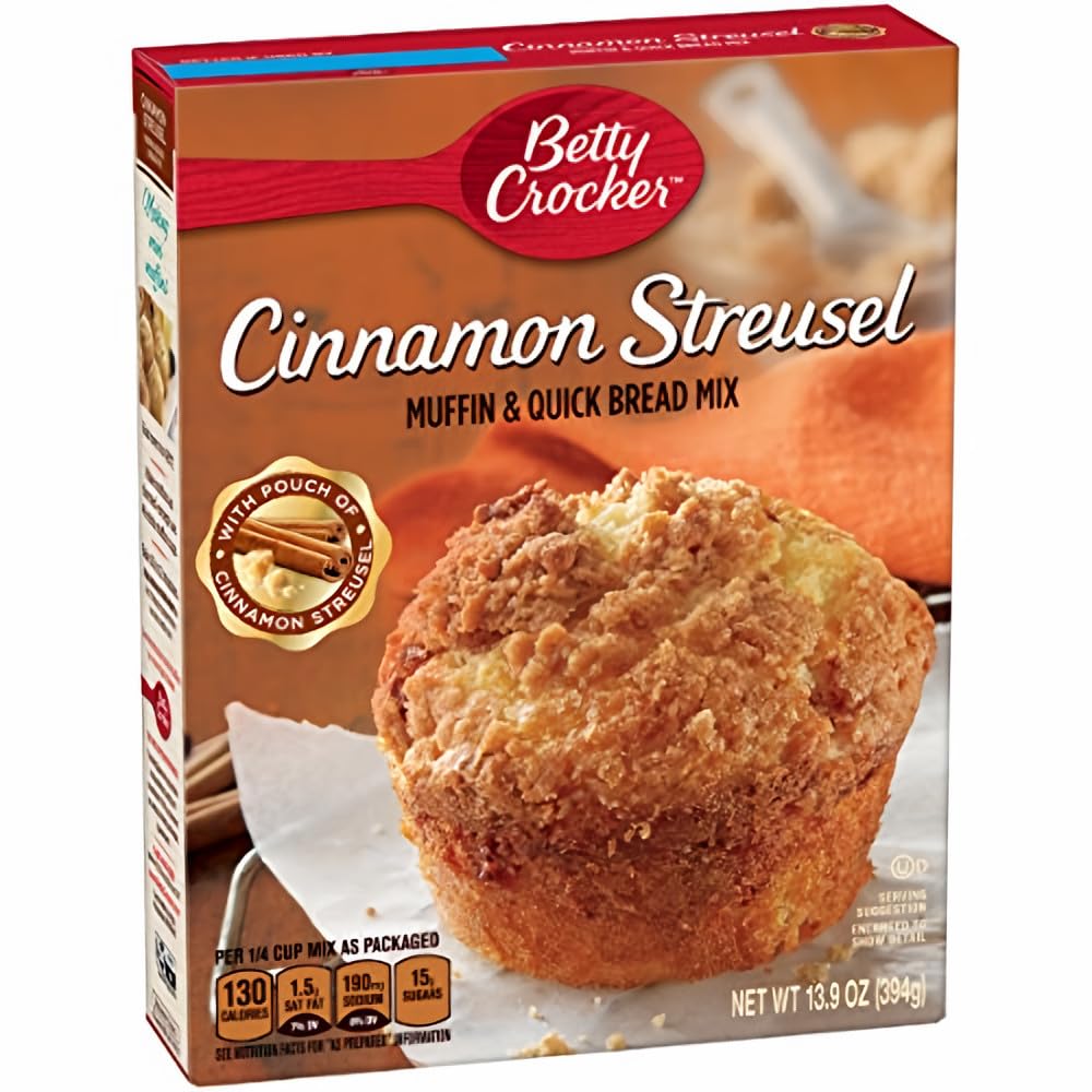 Playty Crocker Top-Grade Muffin & Quick Bread Mix  Cinnamon Streusel  13.9-Ounce Boxes (Pack Of 4)