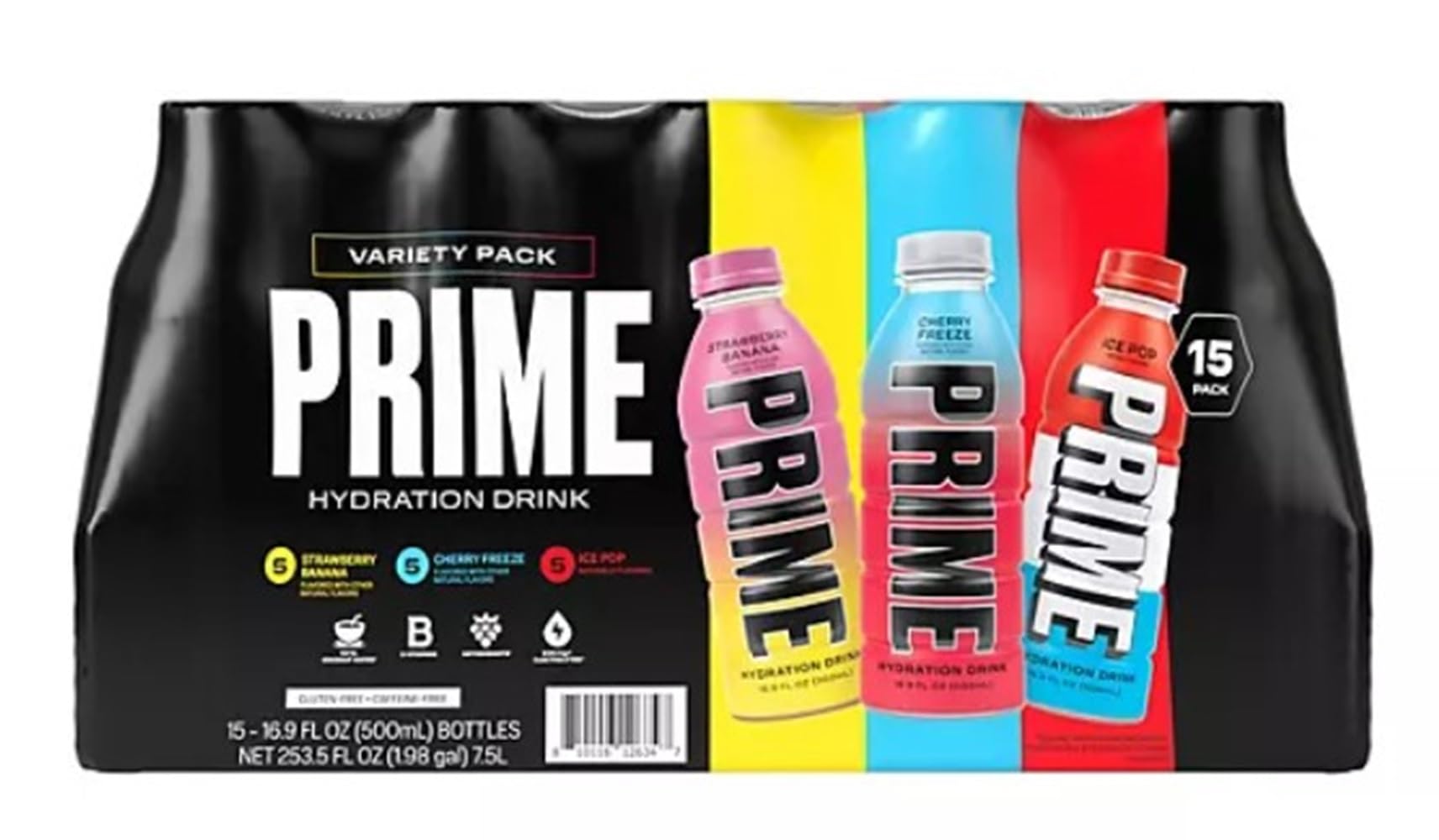 PRIME HYDRATION Drink Variety Pack, 16.9 fl. oz., 15 Pack