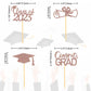 Moitkptt Cupcake Toppers Glitter Class of 2025 Graduation Cap Picks - Set of 24, Rose Gold, Paper