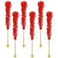 Rock Candy Lollipops Pops Candy Suckers, Color And Flavor Assortment, Individually Wrapped, 6.5'' (Cherry, 6-Pack)