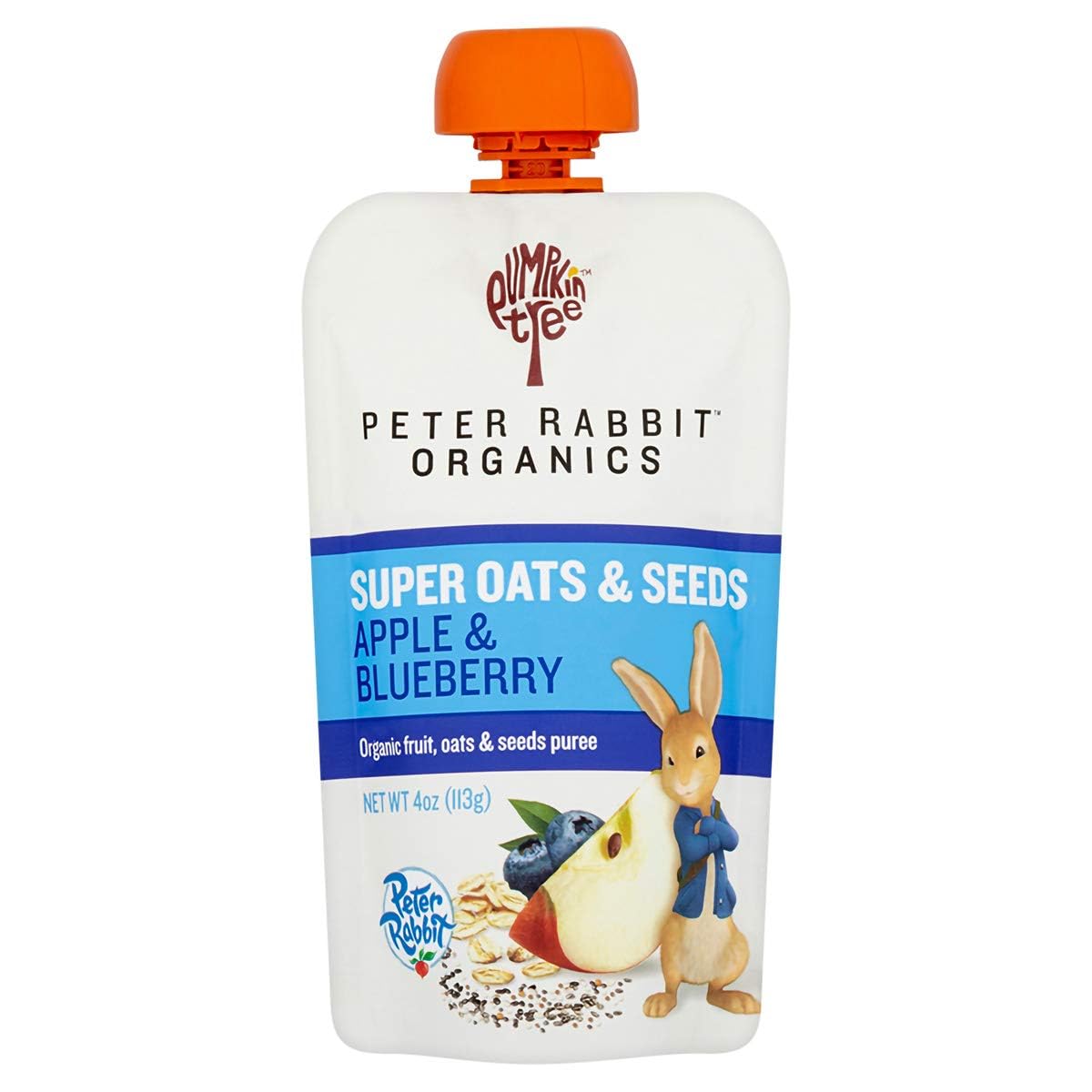 Peter Rabbit Organics Super Oats & Seeds, Apple & Blueberry, 4 Oz Pouches, (Pack Of 10)