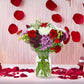 Benchmark Bouquets - Timeless Romance (Glass Vase Included) - Fresh Flowers For Delivery - Gift For Graduation, Birthday, Annive