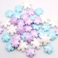 Ncs Blue, Purple And White Snowflakes Edible Candy Toppers, 8 Ounces - Great For Cupcakes, Cookies, Cakes, Cake Pops, And Party