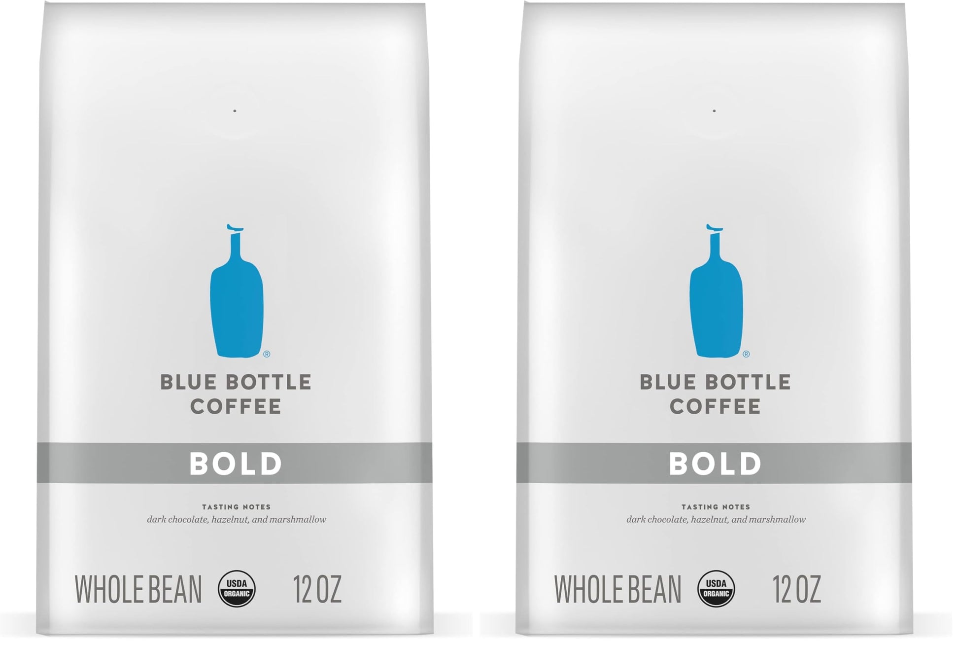 Blue Bottle Whole Bean Organic Coffee, Bold, Dark Roast, 12 Ounce bag (Pack of 2)