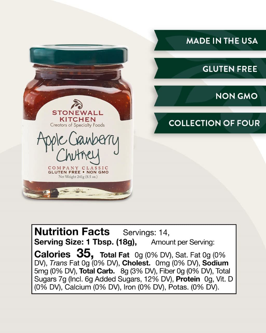 Stonewall Kitchen Apple Cranberry Chutney, 8.5 Ounces