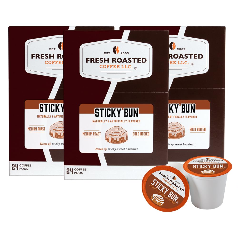 Fresh Roasted Coffee Flavored Coffee Pods, Sticky Bun, 72 Count