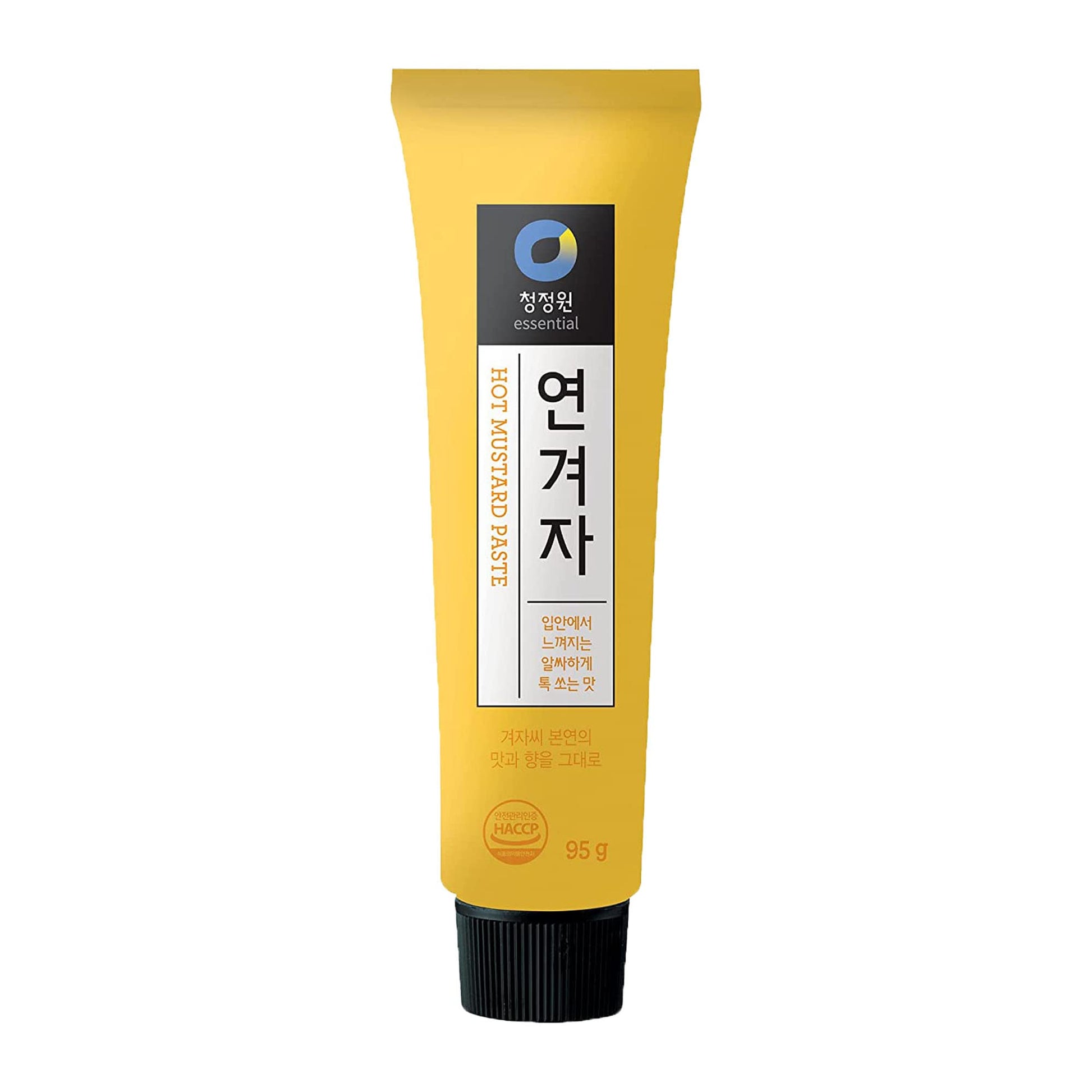 Chung Jung One Korean Premium Hot Spicy Yellow Mustard Paste, All-Natural, No Synthetic Additives, Versatile For Hot Dogs And Naengmyeon, 95G