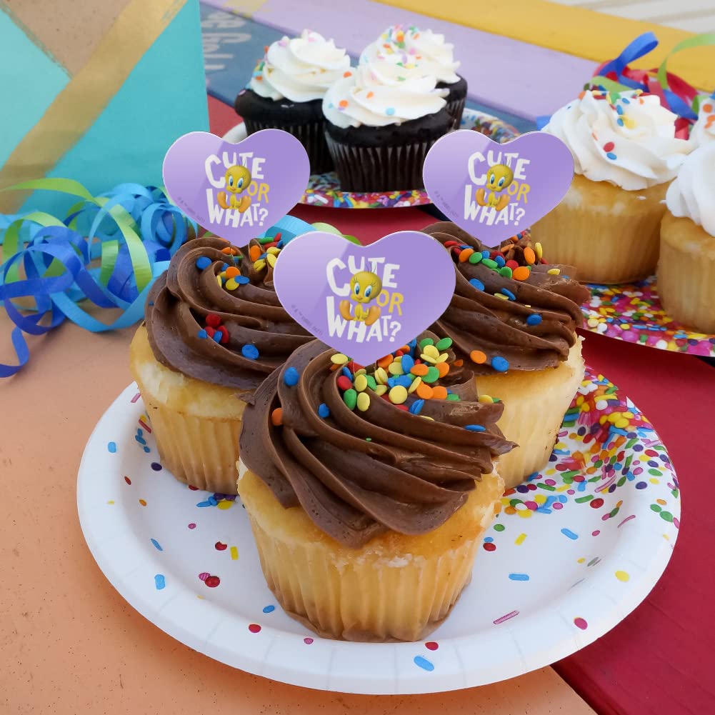GRAPHICS & MORE Tweety Cupcake Picks Set of 6, Acrylic, Multi Color, One Size