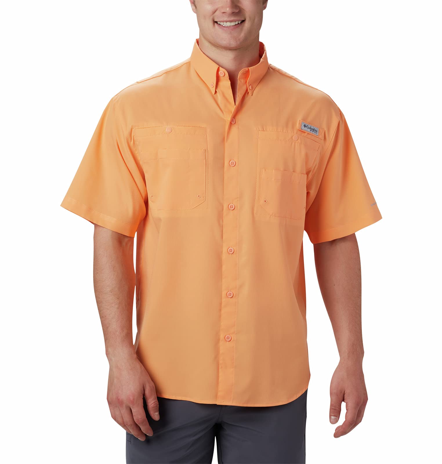 Columbia Mens Tamiami Ii Ss Shirt, Bright Nectar, 2X