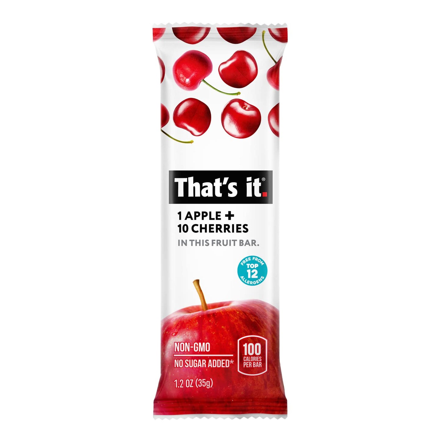 Thats it. Fruit Bars 12 Variety Pack 100% Natural Real Fruit Bar  High Fiber Vegan  Gluten Free  Paleo  Non-GMO No Sugar Added (6 Mango  6 Cherry)
