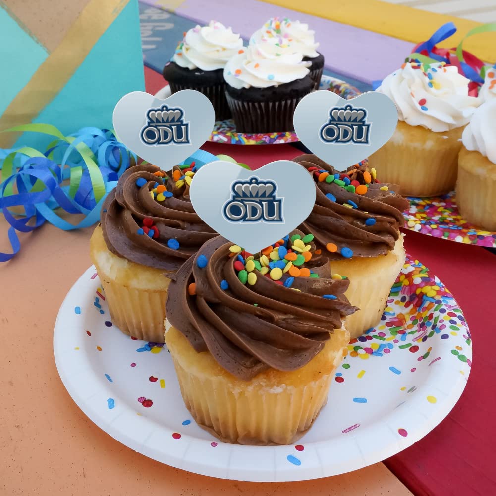 GRAPHICS & MORE Cupcake Toppers Set of 6, Acrylic, Heart Design, One Size, Old Dominion University