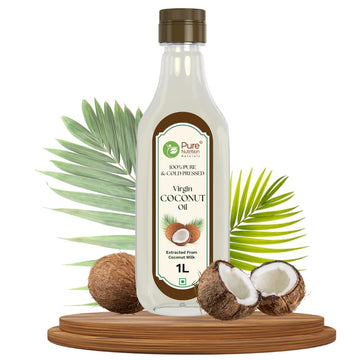 Pure Nutrition Cold-Pressed Virgin Coconut Oil - 1L | 100% Natural & Pure | Ideal For Cooking, Baby Massage, Hair & Skin Care | 