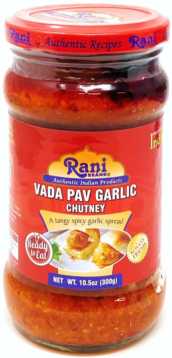 Rani Vada Pav Garlic Chutney 10.5Oz (300G) Glass Jar, Ready To Eat, Pack Of 5+1 Free ~ Vegan | Gluten Free | Non-Gmo | Indian Or