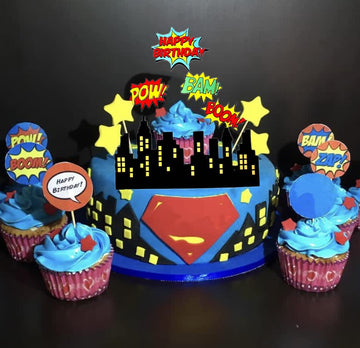 Gallarato Superhero Birthday Cake Topper Happy Birthday Cake Decorations For Hero Themed Birthday Party Supplies Superhero Birth