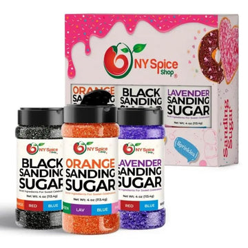 NY Spice Shop Orange-Black-Lavender Sanding Sugar for Memorial Day - Sweet Colorful Edible Sprinkles For Candy Dish - Chocolate 
