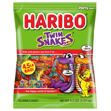 Haribo Twin Snakes Gummy Candy, Bulk 4.5 Lb. Bag