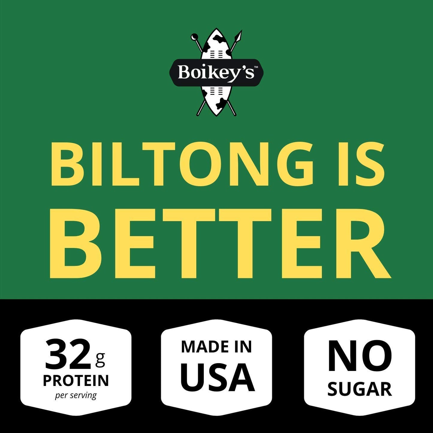Boikeys Biltong | South African Style Beef Jerky. Gluten Free. No Sugar. Keto Friendly. (Traditional, 3 Pack - 2 Ounce Pouches)