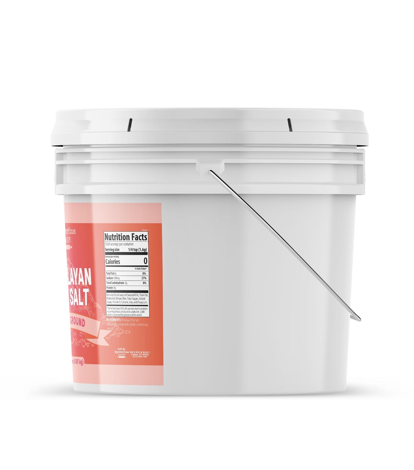 Unpretentious Himalayan Pink Salt - Pure Ground Salt, Medium & Fine Grain, 2 Gallon Resealable Bucket, 95.92 Ounce
