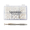 Kasvan White Mix Sugar Sprinkles - Edible Candy Pearls with 4-Claw Sprinkle Pen,118g/4.16 Oz, Gift Box Pack, Baking Cake Decorat
