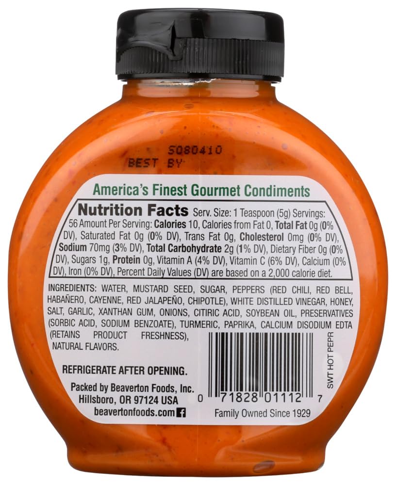 Inglehoffer Sweet Hot Pepper Mustard, 10 Ounce Squeeze Bottle