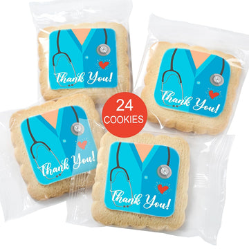 Thank You Nurse Doctor Gift Basket Cookies For Appreciation Gifts Bulk Treats | Individually Wrapped | Healthcare Workers Mediac