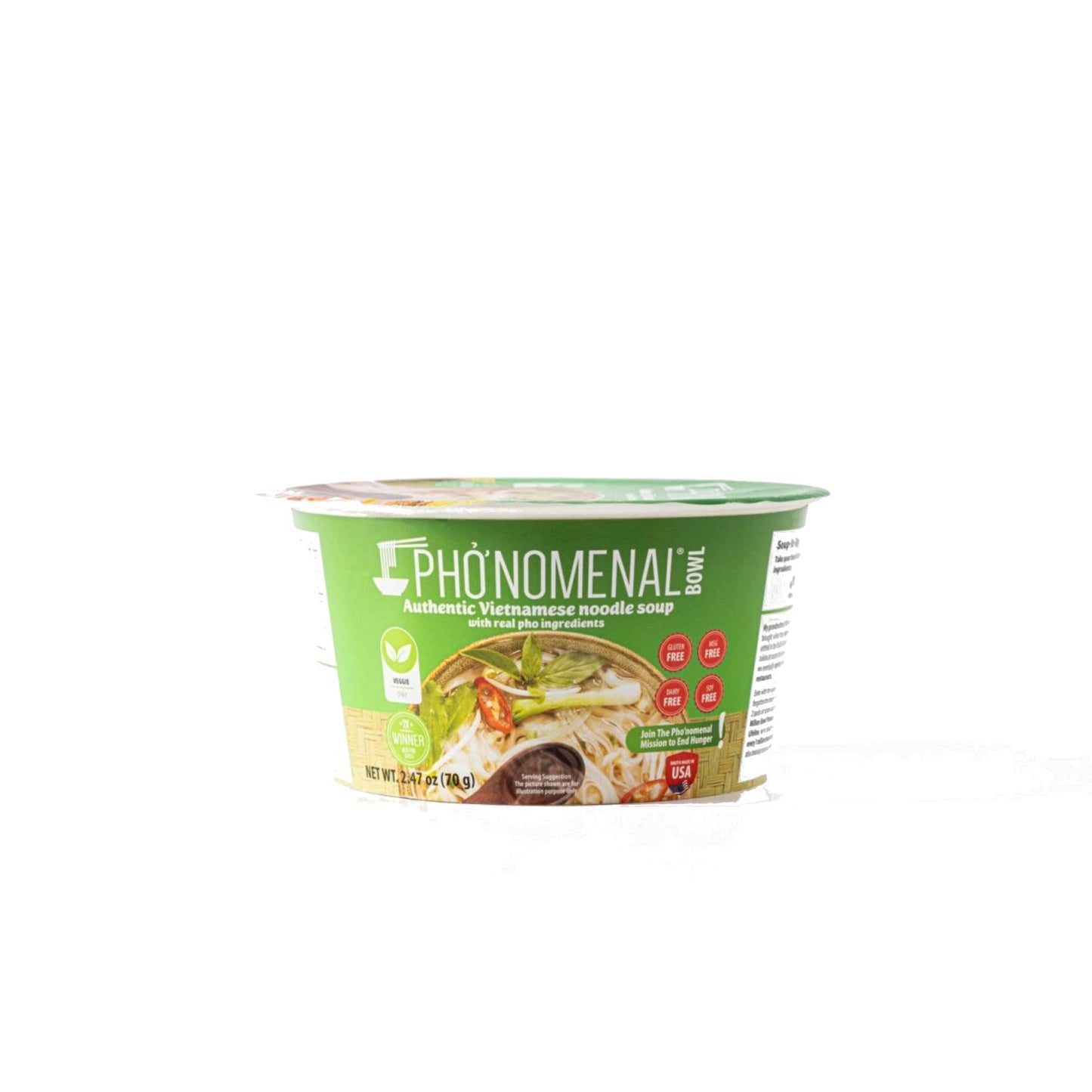 Phonomenal Bowl Instant Pho Noodles Gluten Free Low Sodium Vietnamese Vegetable Soup No Msg Authentic Family Recipe Non Gmo No S