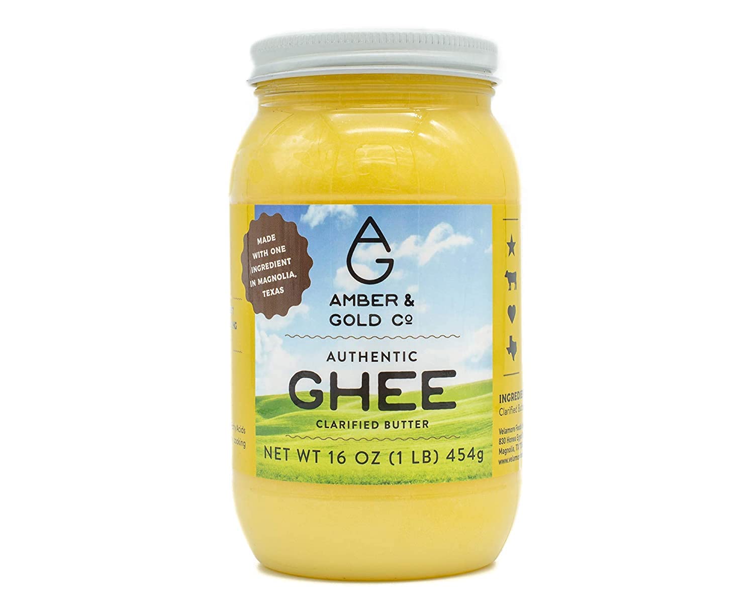 Amber & Gold - Authentic Ghee - Keto, Paleo & Gluten Free Friendly Food - Great for Healthy Snacks, Toast, Crackers, Pasta, Coff